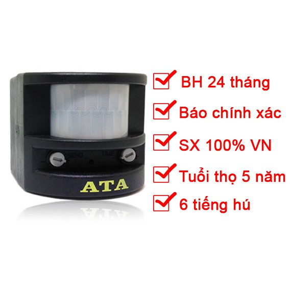 Thiết Bị Báo Động Chống Trộm Hồng Ngoại Phát Hiện Trộm Đột Hú Còi ATA AT-06C Chính Hãng