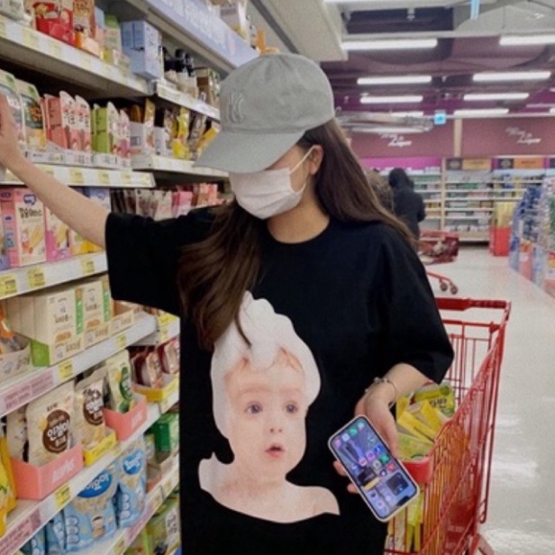 [Ảnh+Video thật] Áo thun tay lỡ ADLV phông Unisex nam nữ Cotton oversize form rộng GIRL FACE Em Bé Xinh Xắn | BigBuy360 - bigbuy360.vn
