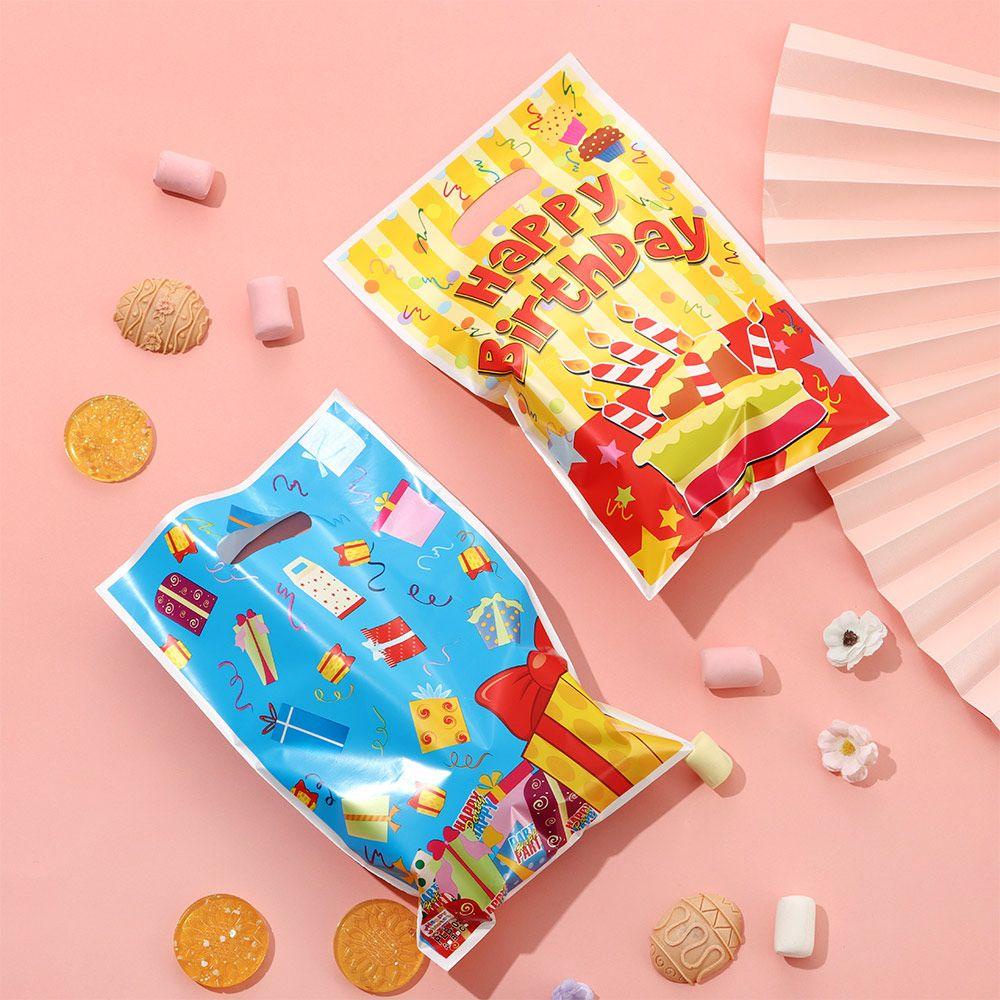 Set 1 10 Túi Đựng Quà Sinh Nhật Kích Thước Nhỏ Họa Tiết Hoạt Hình Dễ Thương