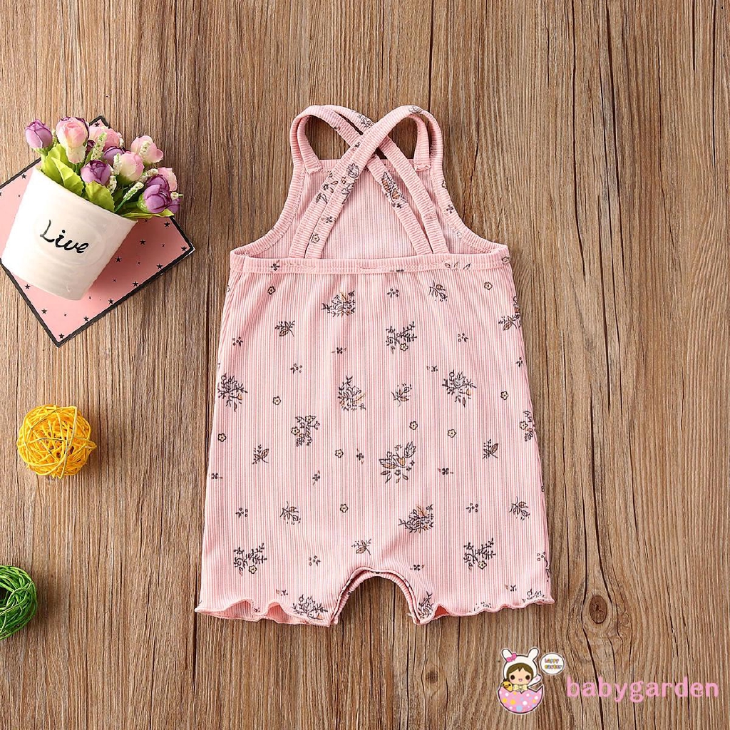 Bộ Áo Liền Quần In Hoa Cho Bé Gái Từ 0-18 Tháng Tuổi