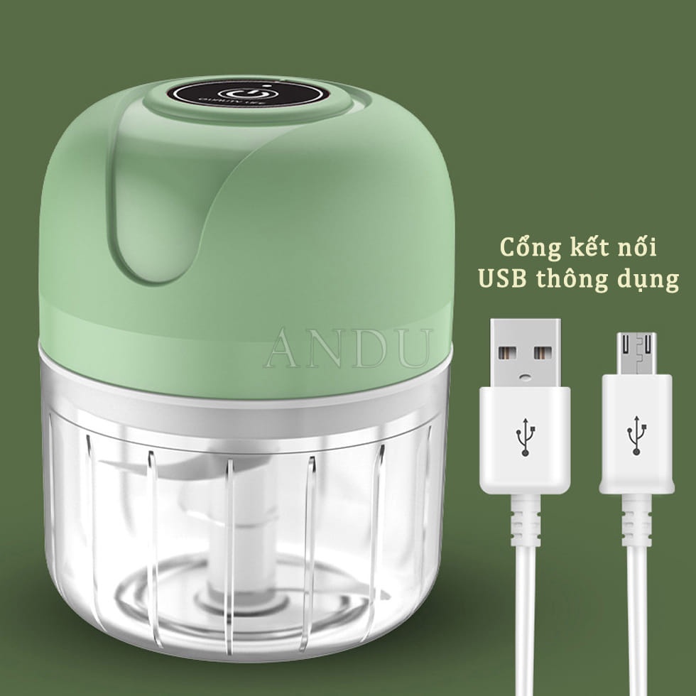 Máy Xay Tỏi Ớt Cầm Tay Mini Chạy Bằng Điện 220v Công Suất 300w Dung Tích 250ml