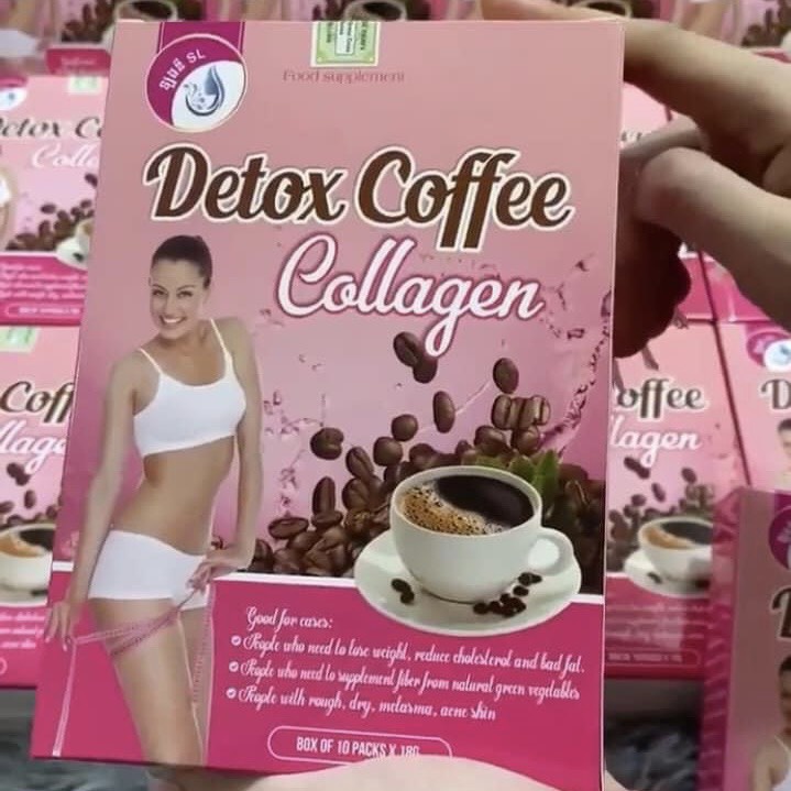 Cà phê giảm cân detox collagen - Detox Coffe Colagen Hộp 10 gói