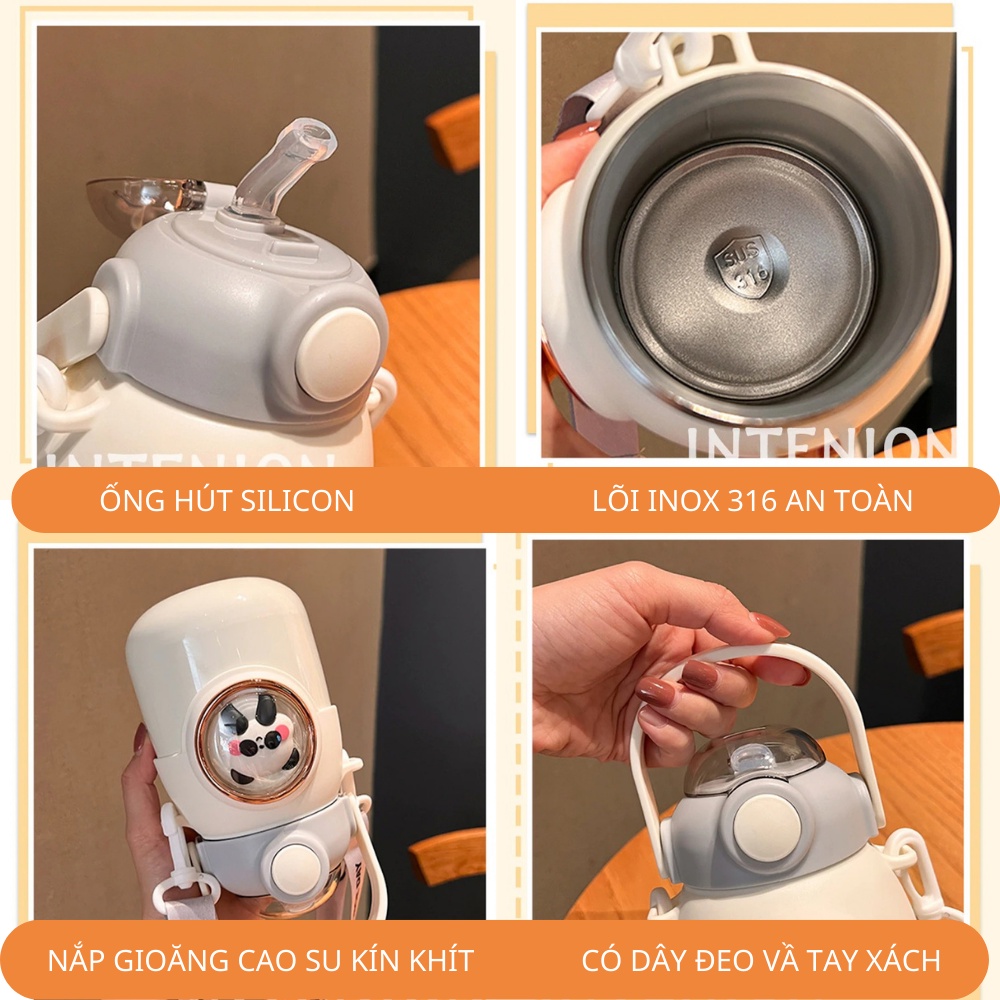 Bình đựng nước giữ nhiệt cute lõi inox 316 TiLoKi TGM01 dung tích 700ml - Bình giữ nhiệt cute - Ly giữ nhiệt dễ thương