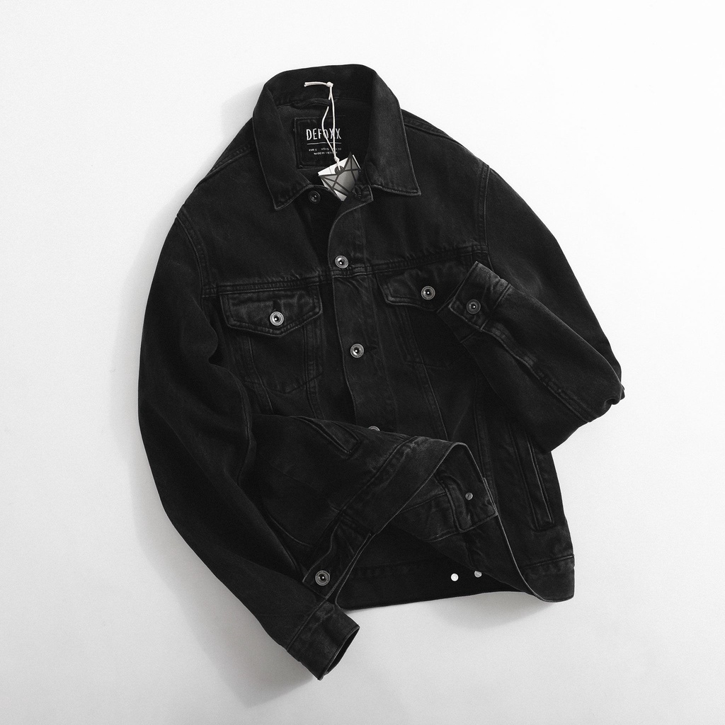 Aó khoác jacket jean nam Defoxx chính hãng,form đứng,chất vải jean cao cấp,Hàng VNXK