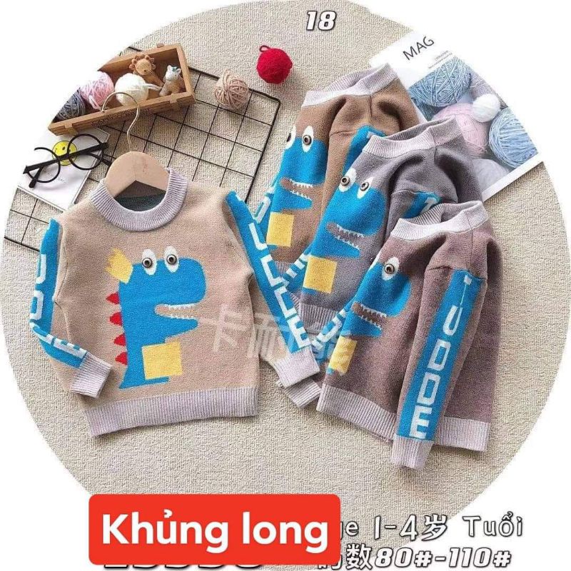 Áo len mịn 2 lớp Quảng Châu cho bé trai 6-16kg