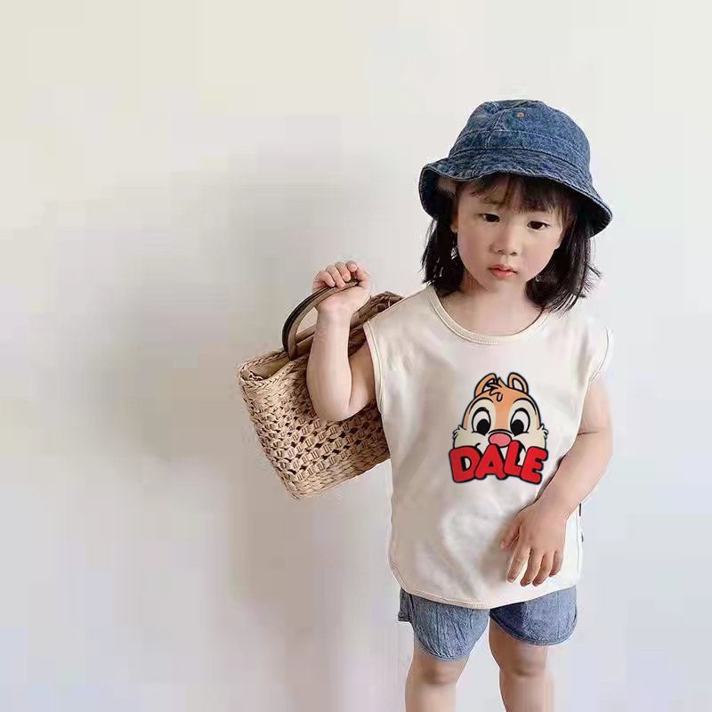 MNGRL Áo Ba Lỗ Cotton Phong Cách Hàn Quốc Mùa Hè Cho Trẻ Em