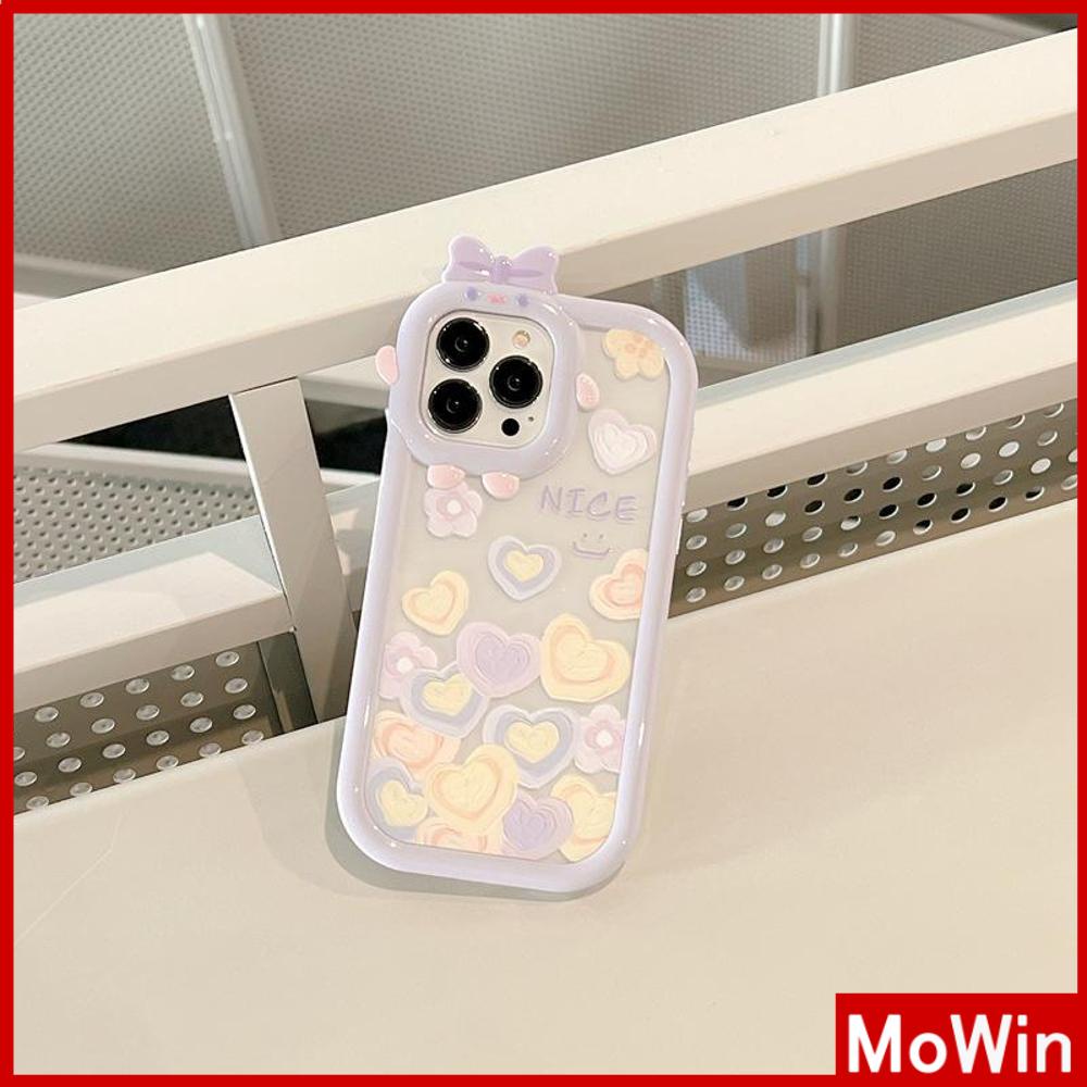 Ốp điện thoại silicon trong mịn in tim tím thích hợp cho iPhone 11 Pro Max 13 Pro Max 12 Pro Max 7Plus xr XS Max