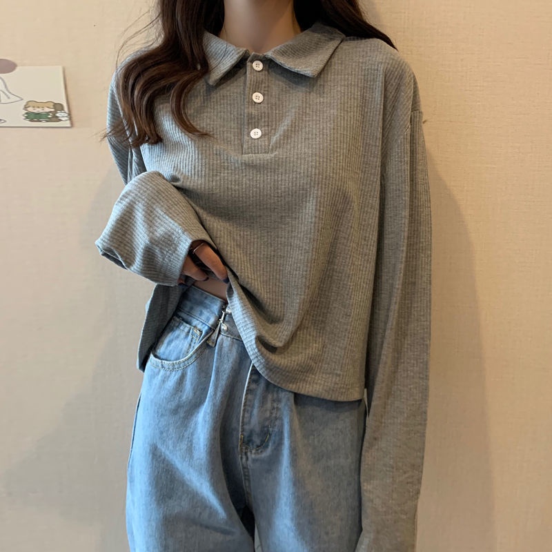 Áo polo Tay Dài Phong Cách Hàn Quốc áo phông nữ JL-TX-03