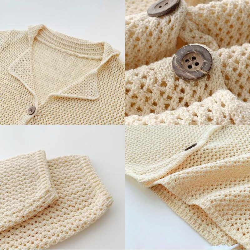 Áo Cardigan Dệt Kim Tay Dài Màu Sắc Thanh Lịch Phong Cách Hàn Quốc