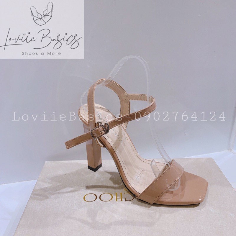 LOVIIE BASICS - GIÀY SANDAL CAO GÓT THỜI TRANG QUAI MẢNH ĐẾ VUÔNG CHIỀU CAO 9 PHÂN - SANDAL CAO GÓT QUAI MẢNH - G191169