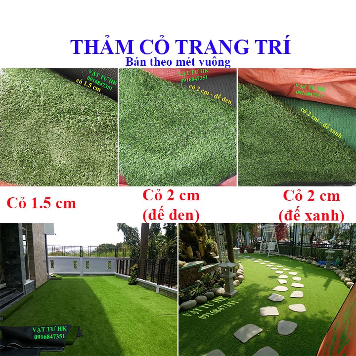 (SIÊU RẺ) Thảm cỏ trải sàn nhân tạo trang trí sân vườn - nền quán ngọn cao 1.5 - 2cm (chọn đúng loại khi đặt hàng)