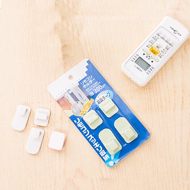 Vỉ 2 bộ móc treo điều khiển TV, điều hòa, ổ điện dán tường