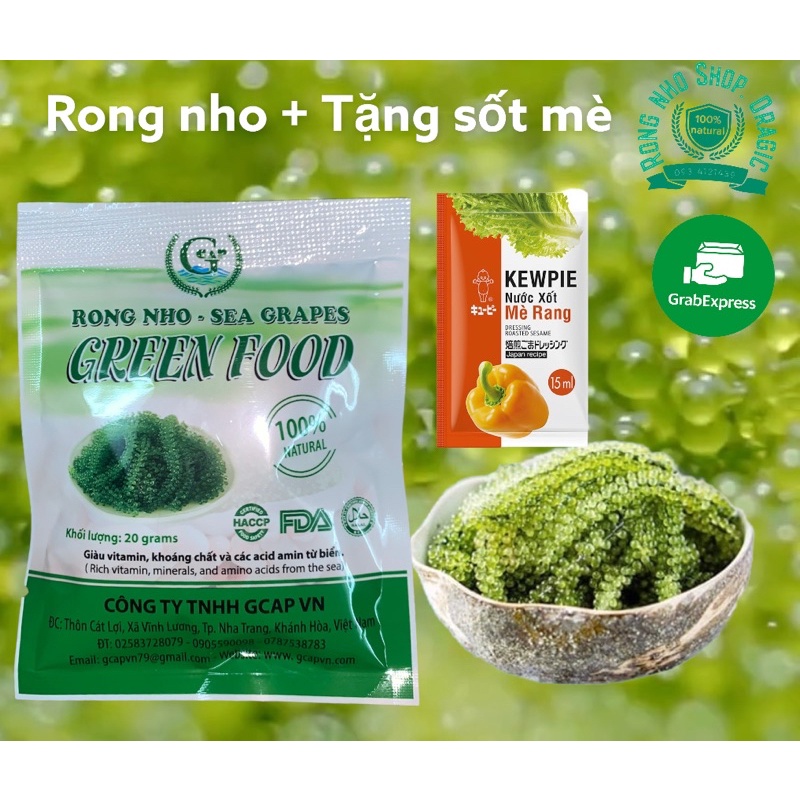 [Combo Rong nho kèm xốt mè] Rong nho Tách nước Green Food cao cấp - Hàng công ty xuất khẩu - siêu ngon tốt cho sức khoẻ