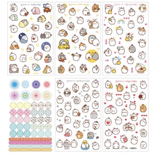 Sticker Dán Trang Trí Molang và Piu Piu