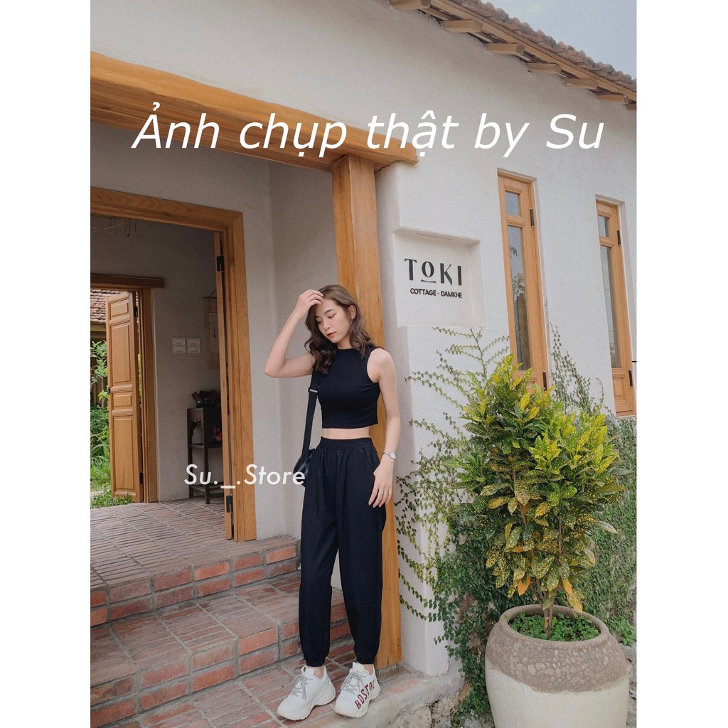 Quần jogger thô trơn lưng chun Q372 SUSTORE