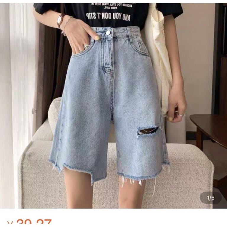 💯Quần Jeans Ngố Rách Ullzang 1 Line xịn