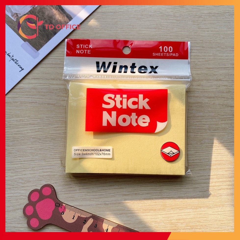 Giấy nhớ giấy note 3x4 WINTEX Stick Note vàng Tệp 100 Tờ