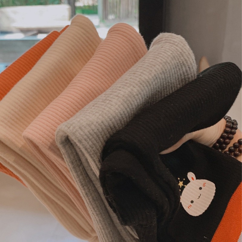 Quần legging lót lông cừu dày họa tiết hoạt hình dễ thương tùy chọn màu sắc dành cho bé gái