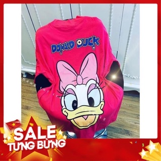 Áo phông tay lỡ, vịt donaldduck áo thun form thụng dấu quần