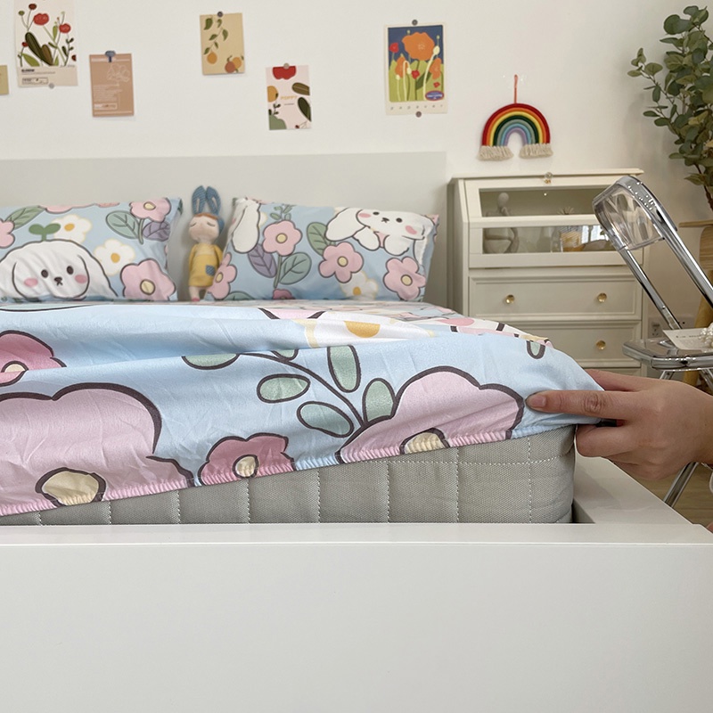 Ga trải giường DABRA 1m2 1m5 1m8 bằng polyester in họa tiết mềm mại và thoáng khí
