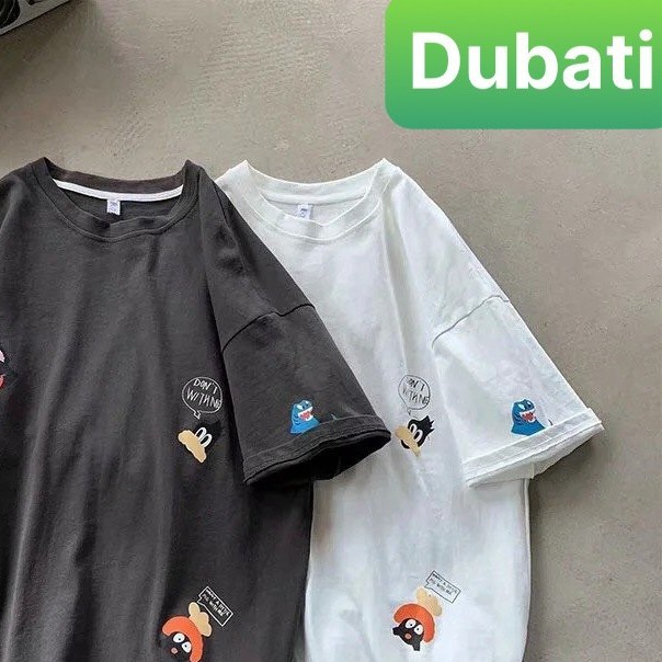 ÁO THUN NAM NỮ STICKER PATCH NHẬT BẢN FROM RỘNG TAY LỠ CHẤT VẢI MỀM MỊN- DUBATI FASHON