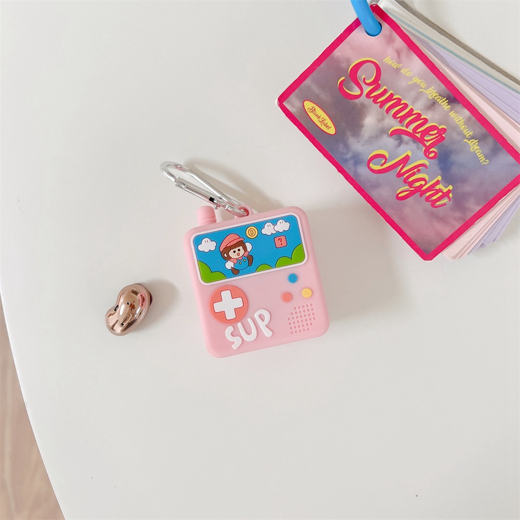Vỏ Bảo Vệ Hộp Sạc Tai nghe không dây Samsung Galaxy Live Buds 2 Pro Bằng Silicon Mềm Chống Sốc Chống Trầy Xước Hình Super Mario