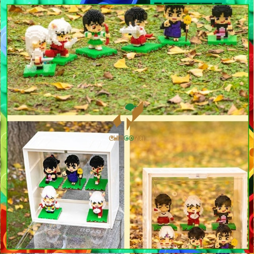 Mô hình inuyasha lego 3d 800 chi tiết Inu Yasha, Kagome, Miroku, Sesshomaru,Sango, Kikyo