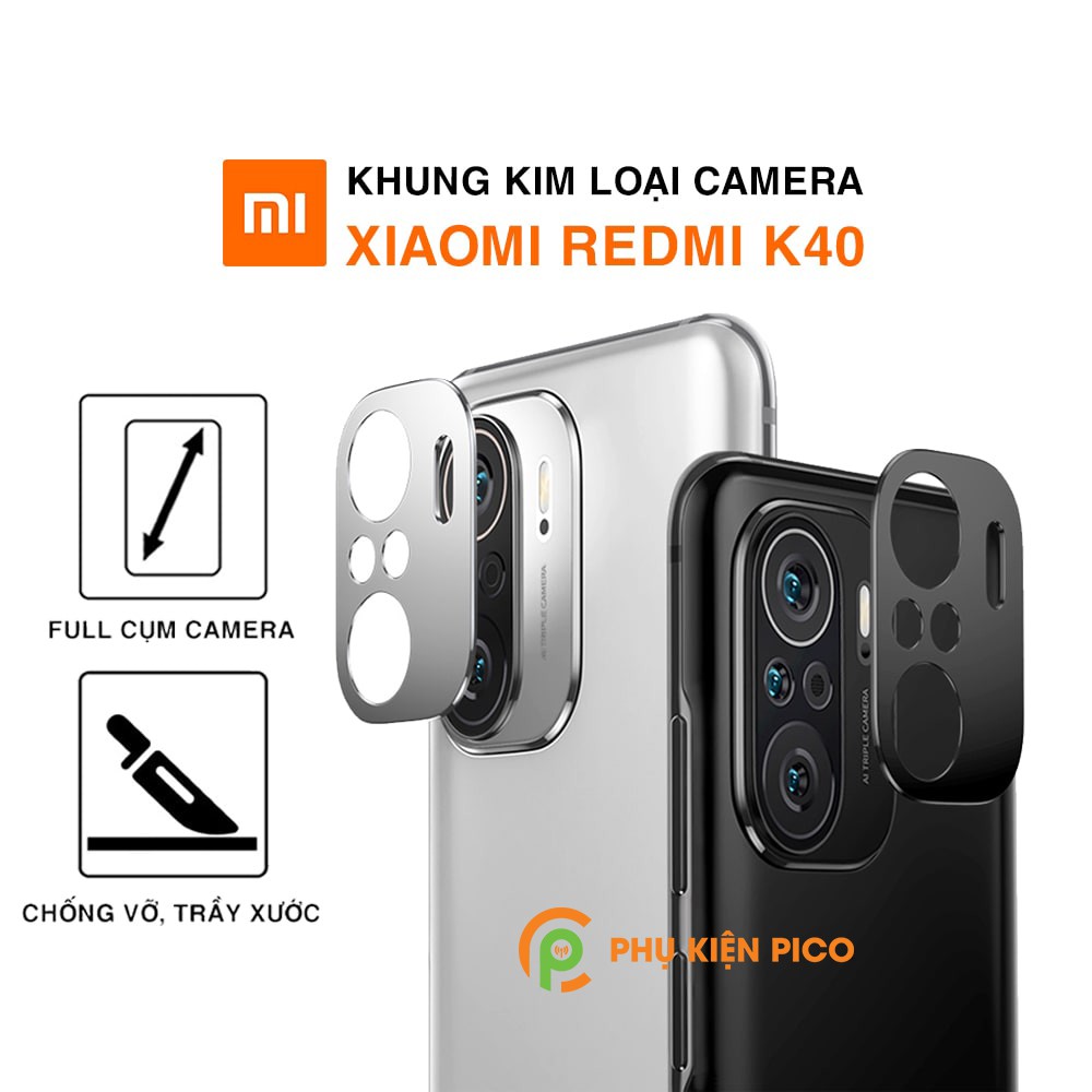 Dán camera Redmi K40 khung kim loại bảo vệ an toàn camera sau - Ốp viền camera Xiaomi Redmi K40