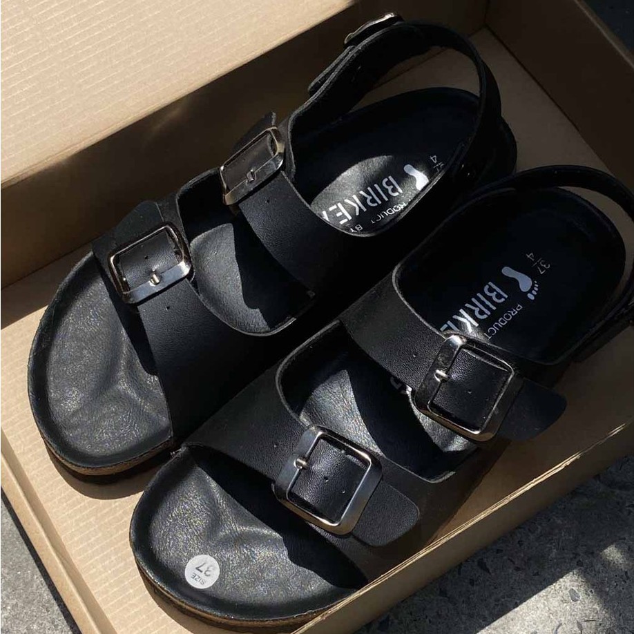 - GIÀY 2 KHOÁ MÀU ĐEN LÓT MÀU ĐEN DA PU UNISEX