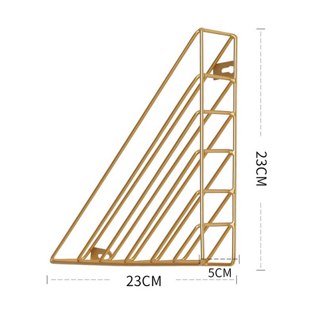 Kệ rổ tam giác treo tường đựng tài liệu gold