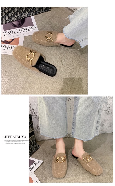 Sục lông dây xích phong cách Ulzzang đế bệt