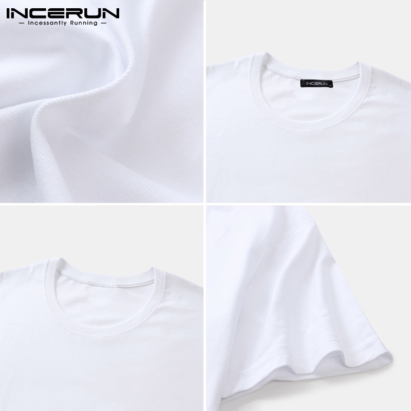 Áo thun INCERUN ngắn tay in hình hoa hồng thời trang thường ngày phong cách đơn giản cho nam