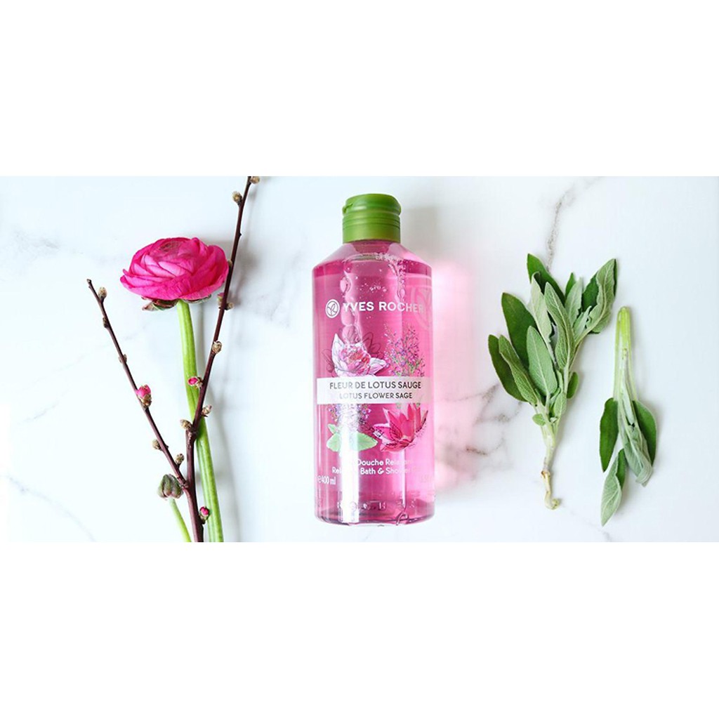 Gel Tắm Yves Rocher Relaxing Bath And Shower Gel Lotus Flower Sage 400ml