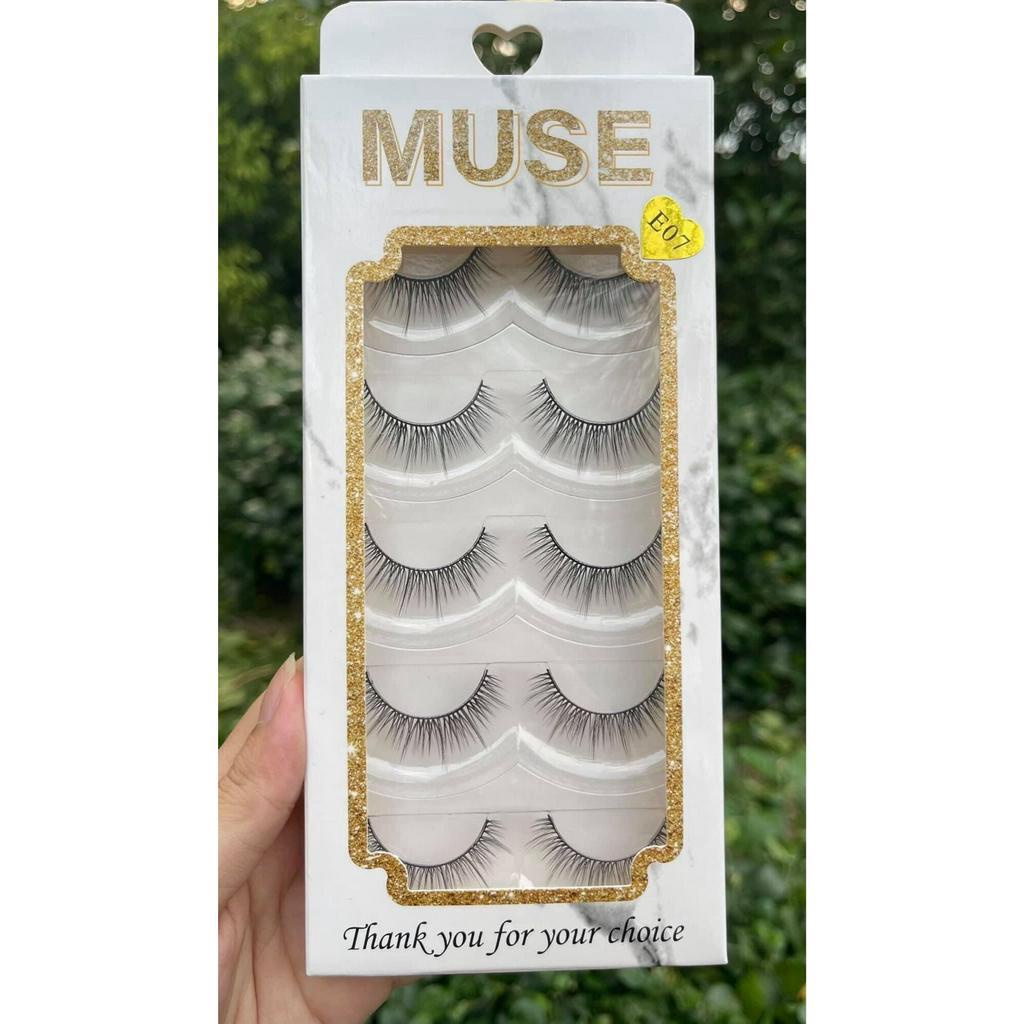 Lông Mi Giả MUSE E07 gân mềm mỏng cao cấp, siêu nhẹ và có độ cong sẵn