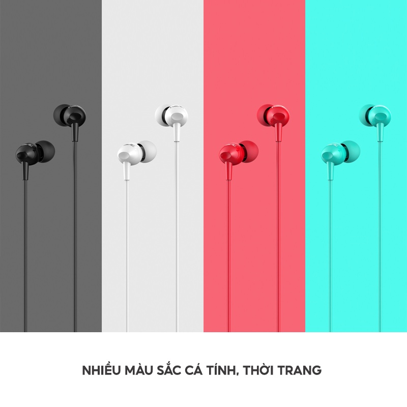 Tai Nghe In-ear HAVIT E48P High-end Dynamic Giảm Ồn, Nút Nhấn Đa Chức Năng, Dây TPE Nhiều Màu Sắc - Chính Hãng Dizigear