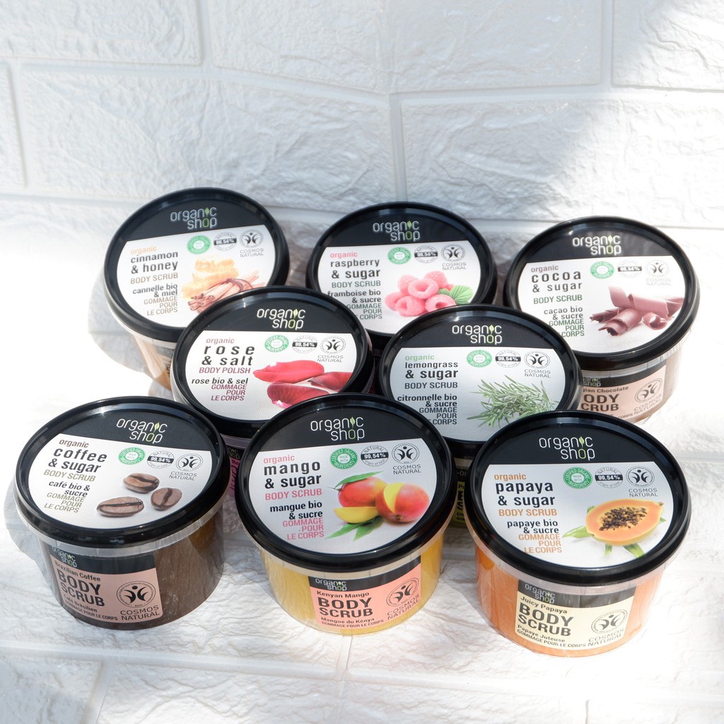 Tẩy Tế Bào Chết Toàn Thân Organic Shop Organic Body Scrub Dành Cho Da Nhạy Cảm Giúp Mờ Thâm, Dưỡng Trắng Da 250ml