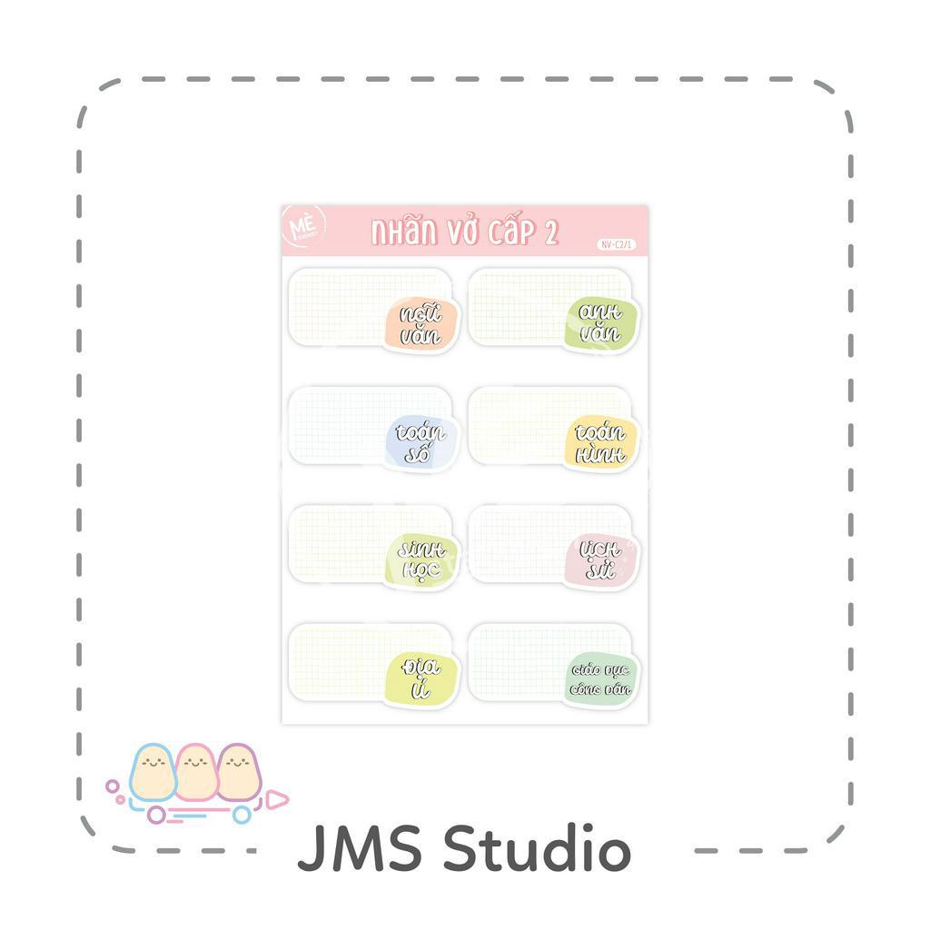 STICKER NHÃN VỞ MÔN HỌC