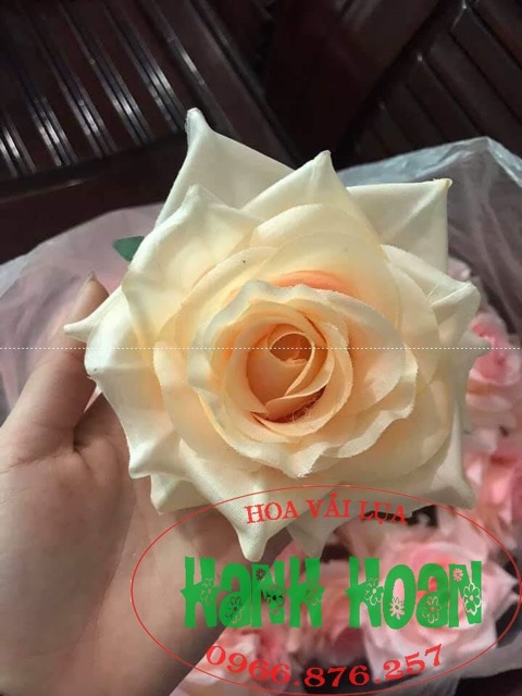 Combo 10 Đầu bông hồng cánh xoăn 11cm - Hoa giả cao cấp
