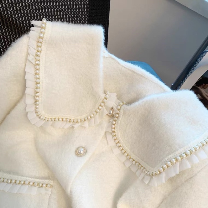 Áo khoác cardigan len lông vũ cổ bèo áo chất liệu mềm mại sang chảnh có ảnh thật, có sẵn/order.