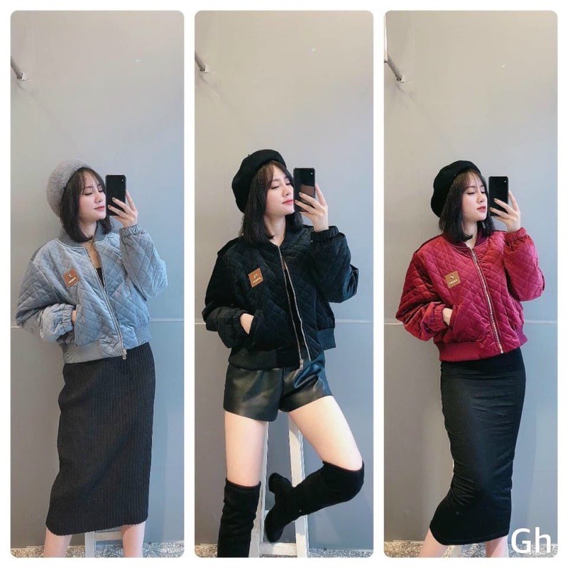 Áo khoác nhung trần trám siêu dày