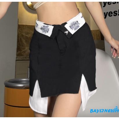 Chân Váy Ngắn Ôm Dáng Lưng Cao Khóa Kéo Bất Đối Xứng Dành Cho Nữ Đi Tiệc Câu Lạc Bộ Đêm