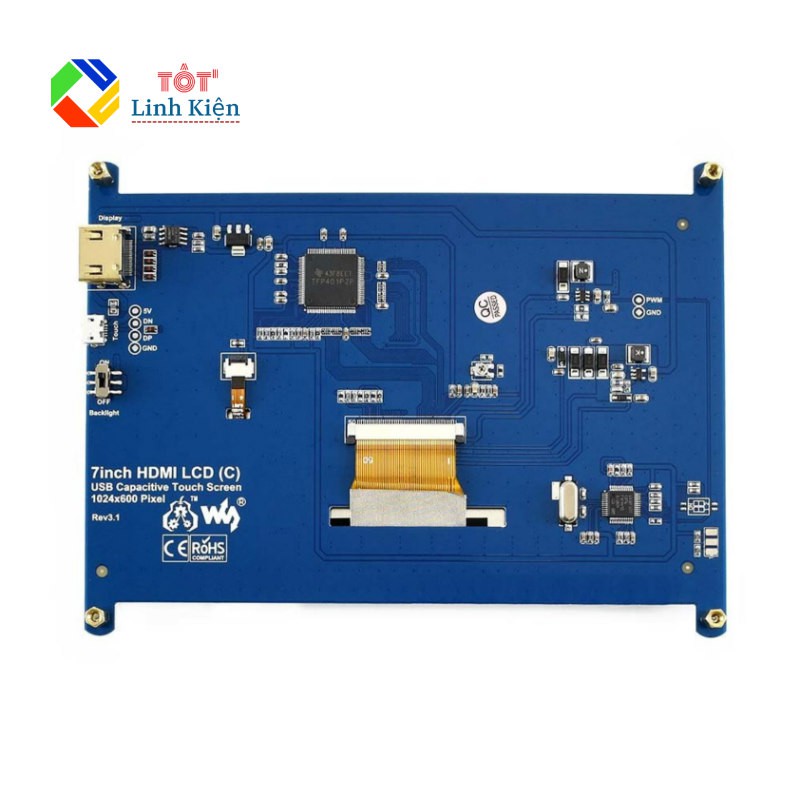 Màn Hinh LCD 7 Inch (C) HDMI 1024x600 IPS Cảm Ứng Điện Dung - Screen Raspberry Pi | BigBuy360 - bigbuy360.vn