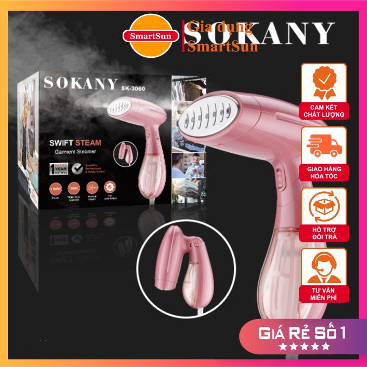 Bàn Là Hơi Nước Cầm Tay SoKaNy SK-3060 Công Suất 1500W, bàn ủi hơi nước cầm tay mini mẫu mới 2022 - Gia dụng SmartSun