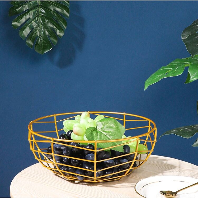 Rổ Đựng Trái Cây - Khay Đựng Trái Cây bằng Sắt Sơn Tĩnh Điện Phong Cách Bắc Âu