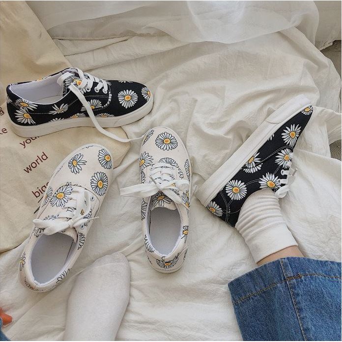 [ CÓ SẴN ] ⚡️ GIÀY CỔ THẤP NỮ ULZZANG HOA CÚC, GIÀY VẢI HOT 2019 ( Ảnh thật đầu tiên ) | BigBuy360 - bigbuy360.vn