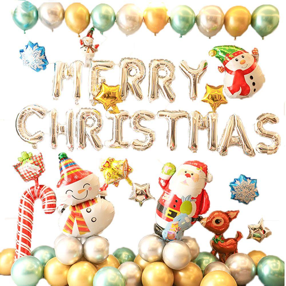 1 Quả Cầu Phim Nhôm Hoạt Hình Ông Già Noel Trang Trí Giáng Sinh