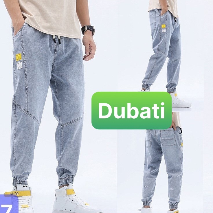 Quần Jogger Jeans Nam Túm Gấu Xanh Lưng Dáng Suông Phong Cách Unisex- DB 57- DUBATI FASHION