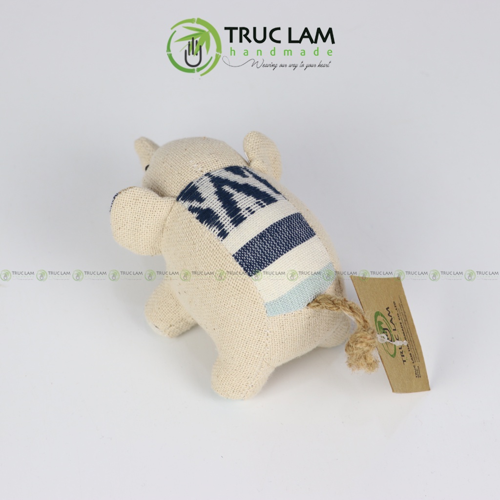 Đồ Chơi Cho Bé Thú Nhồi Bông Voi Con Vải Thổ Cẩm Dệt Tay Bông Gòn Cao Cấp – Trúc Lâm Handmade