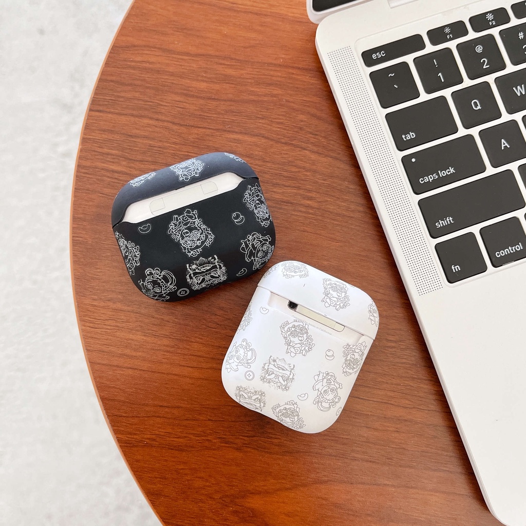 Vỏ Bảo Vệ Hộp Sạc Tai Nghe Airpods 3 Pro AirPods3 Họa Tiết Đầu Sư Tử Nhảy Kiểu Trung Hoa 2021 Dễ Thương Ốp