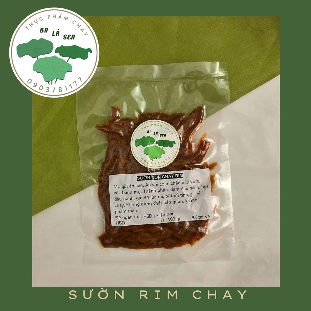 Sườn non chay rim Ba Lá Sen chế biến sẵn, bảo quản lâu 100g